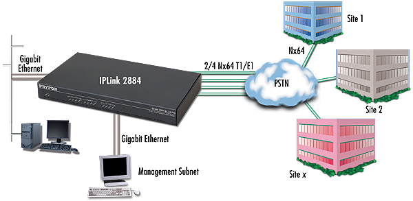  Patton IPLink™ Model 2884 Channelized Gigabit T1/E1 Router