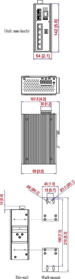 FiberPlex FP2005E/BT Dimensions