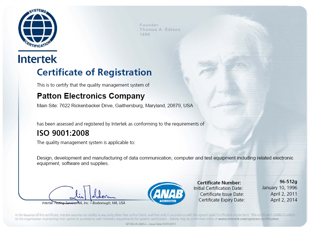 ISO9001 2008 Certificate