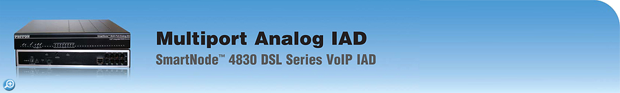 SmartNode� 4830 DSL Series - Analog VoIP DSL IAD with up to 8 FXS/FXO ports and integrated WAN connectivity