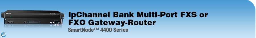 SmartNode� 4400 Series&nbsp;IpChannel Bank Multi-Port FXS or FXO Gateway-Router 