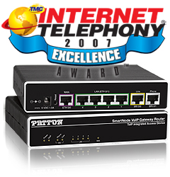 Patton receives INTERNET TELEPHONY Excellence Award
