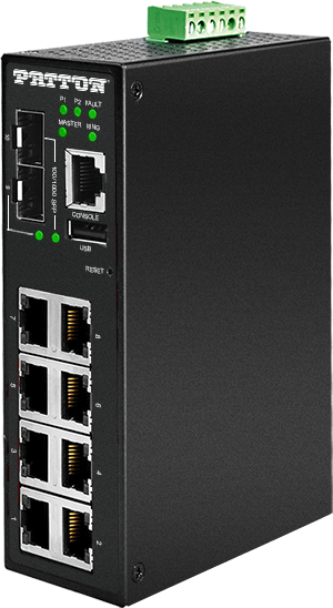 FiberPlex FP2008E - Industrial Switch: Managed Industrial Gigabit Ethernet Switch (Managed Industrial Ethernet switches, managed ethernet switch, hardened managed ethernet switch)