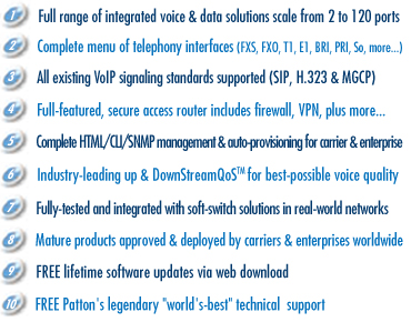 Voice or Reasons - Top Ten Reasons the World is Buying Patton SmartNode VoiP Solutions