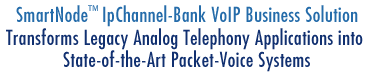 SmartNode 4900 IpChannel-Bank Delivers 12-32 VoIP calls over Serial Lines with Analog Voice Gear