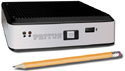 Photo of SIPxNANO IP-PBX with pencil.
Both are the same length.
