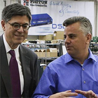 Lew and Patton in the factory